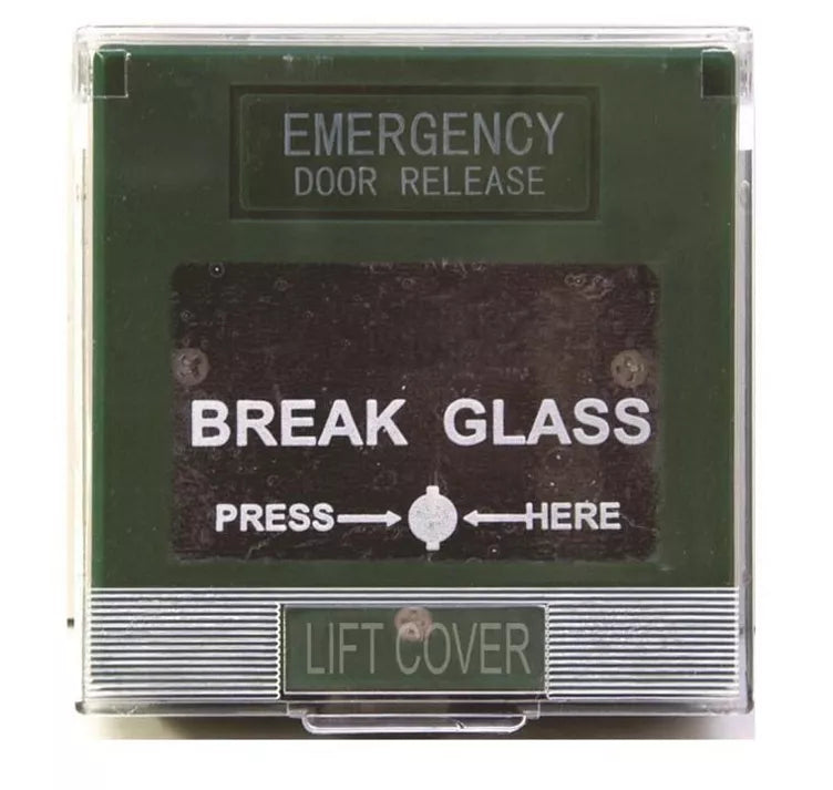 Break Glass Green Resettable with Clear Cover Single Contact