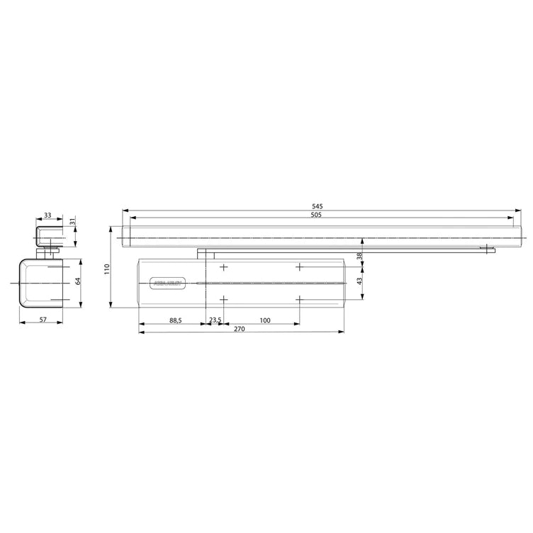 ASSA ABLOY FD460-DC500 Cam-Motion® Door Closer with Electromechanical Hold-Open