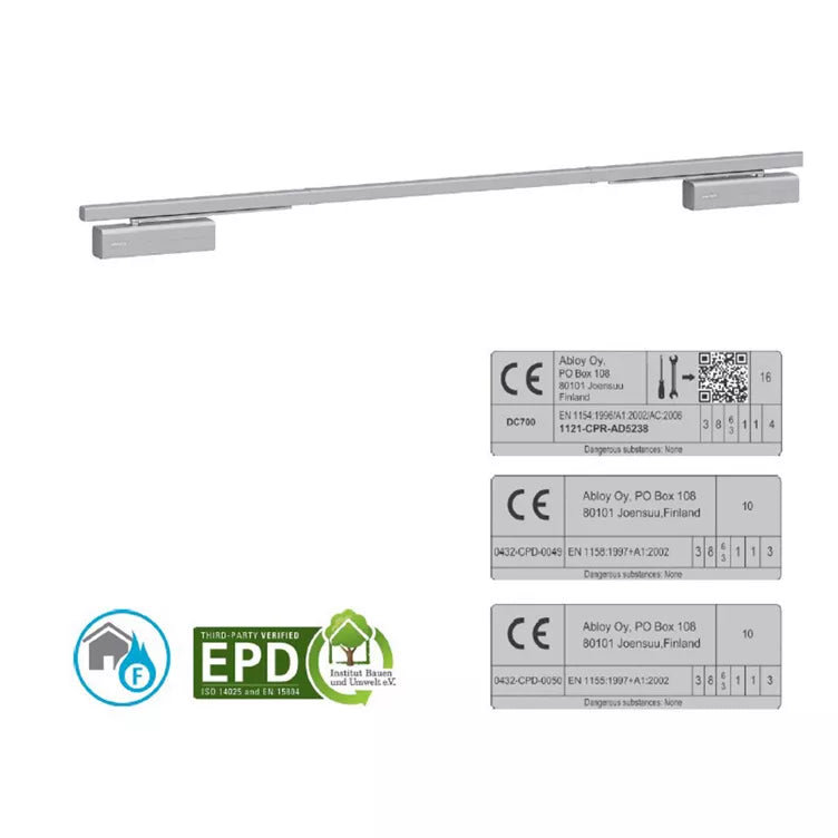 ASSA ABLOY FD464-DC700 Heavy-Duty Cam-Motion® Double Door Closer with Mechanical Coordinator & Electromechanical Hold-Open
