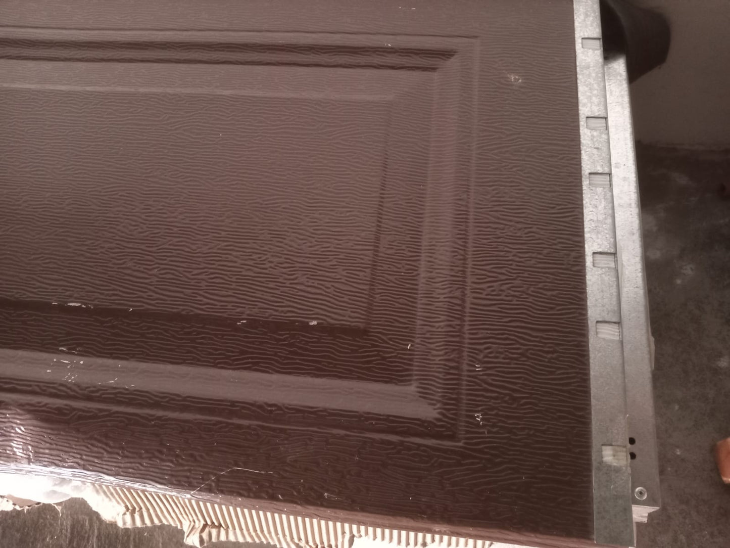 Sectional Single Garage Door Aluminium - Brown