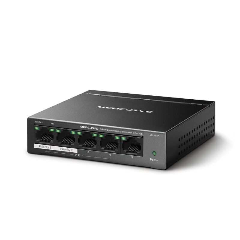 Mercusys 5 Port Gigabit Desktop Switch with 4 Port PoE+