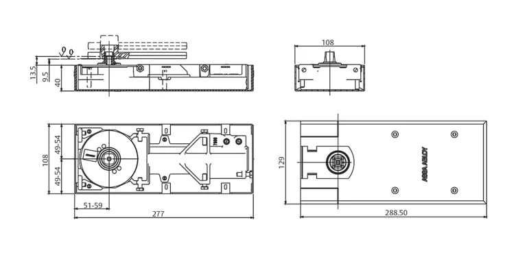ASSA ABLOY DC450DA Cam-Motion® Floor Spring  Regular Duty Double Action Non Hold Open