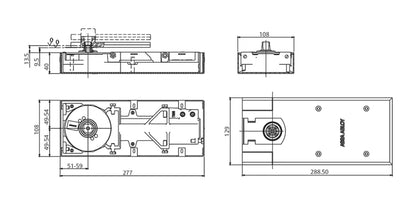 ASSA ABLOY DC450DA Cam-Motion® Floor Spring  Regular Duty Double Action Non Hold Open