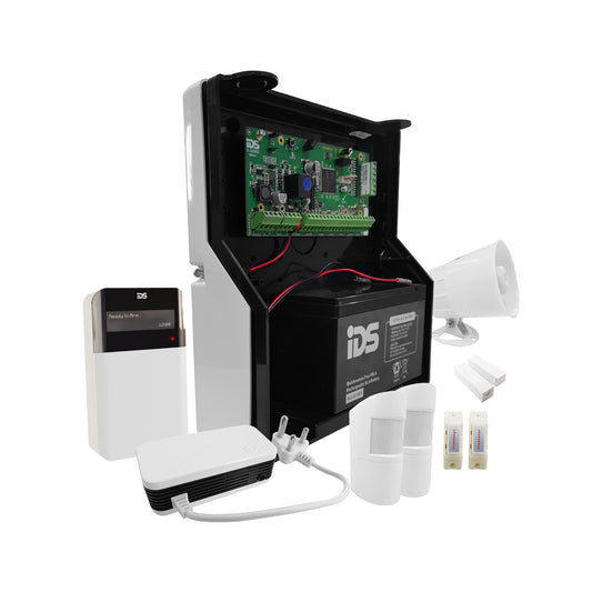 IDS X64 Wired Alarm Kit Including 2xMotionSense PIRs 2xMags 2xPanics and LCD Keypad