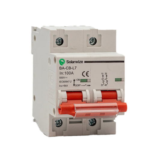 Solarwize DC Circuit Breaker 100A 2P 12-500VDC