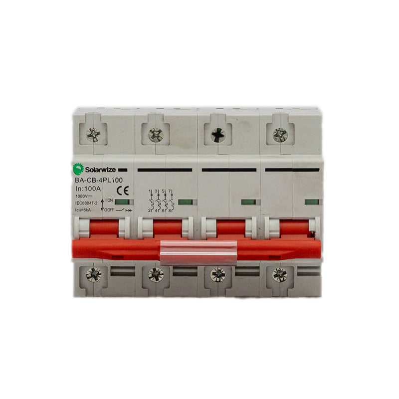 Solarwize DC Circuit Breaker 100A 4P 1000VDC