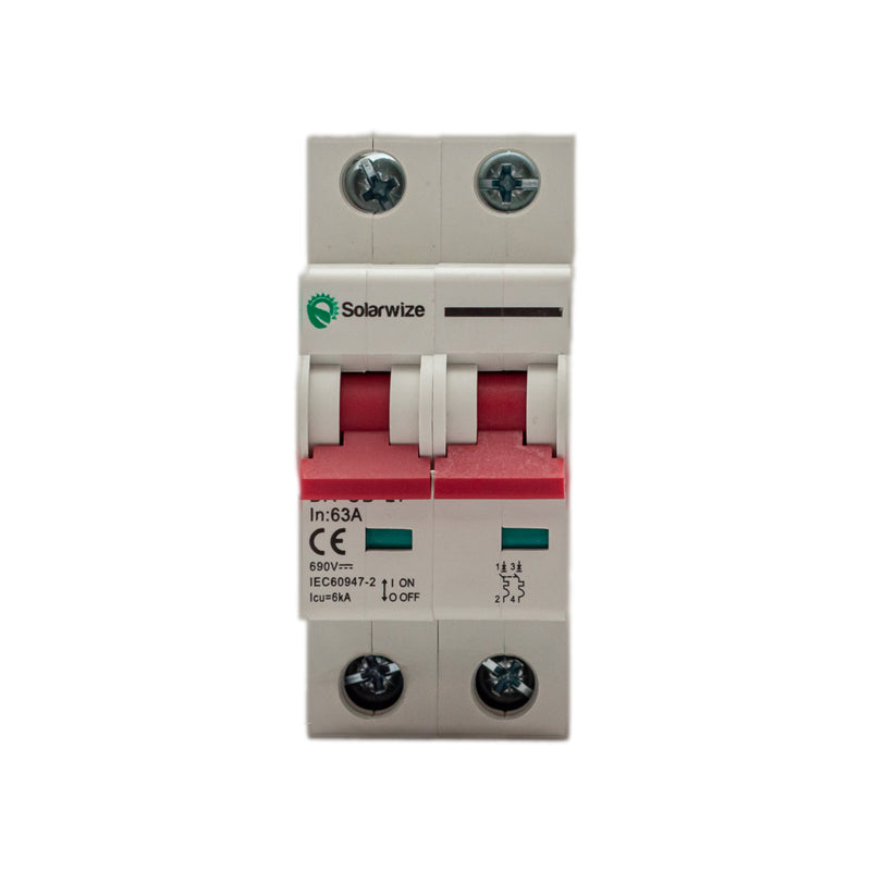 Solarwize DC Circuit Breaker 63A 2P 690VDC