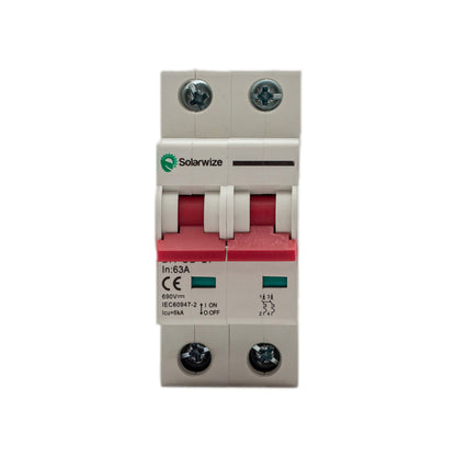 Solarwize DC Circuit Breaker 63A 2P 690VDC