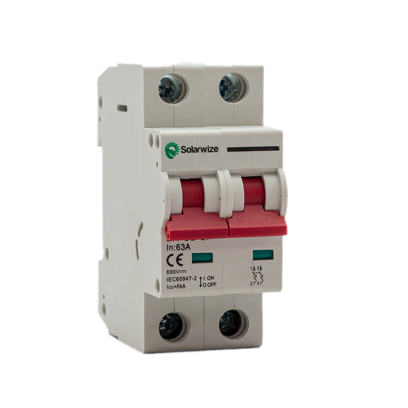 Solarwize DC Circuit Breaker 63A 2P 690VDC
