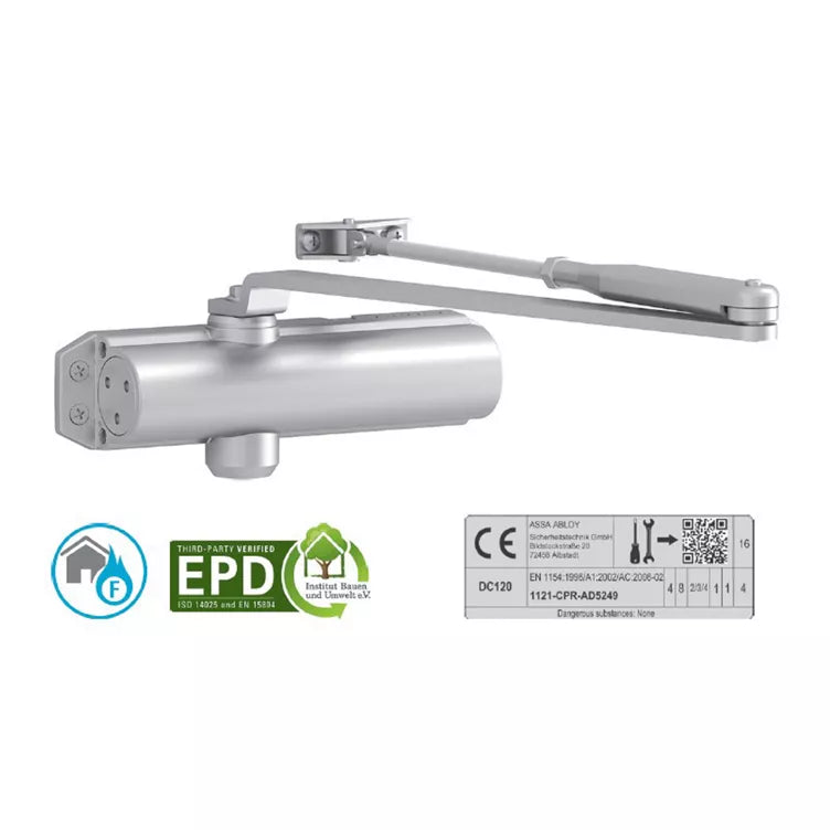 ASSA ABLOY DC120 Adjustable Rack & Pinion Door Closer with Link Arm
