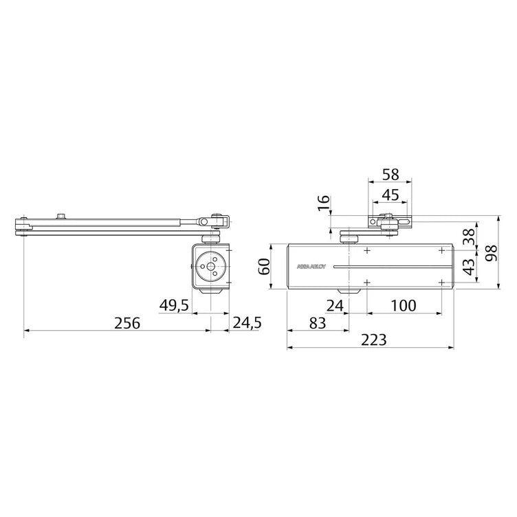 ASSA ABLOY DC300TANDEM Heavy-Duty Double Rack & Pinion Door Closer