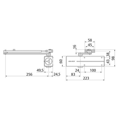 ASSA ABLOY DC300TANDEM Heavy-Duty Double Rack & Pinion Door Closer