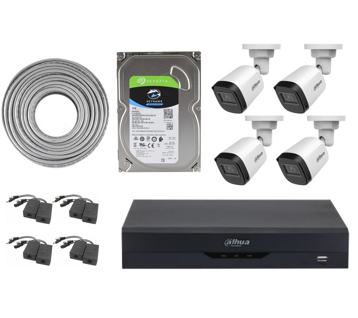 Dahua 4Ch XVR5 Kit with 4xBullet Cameras