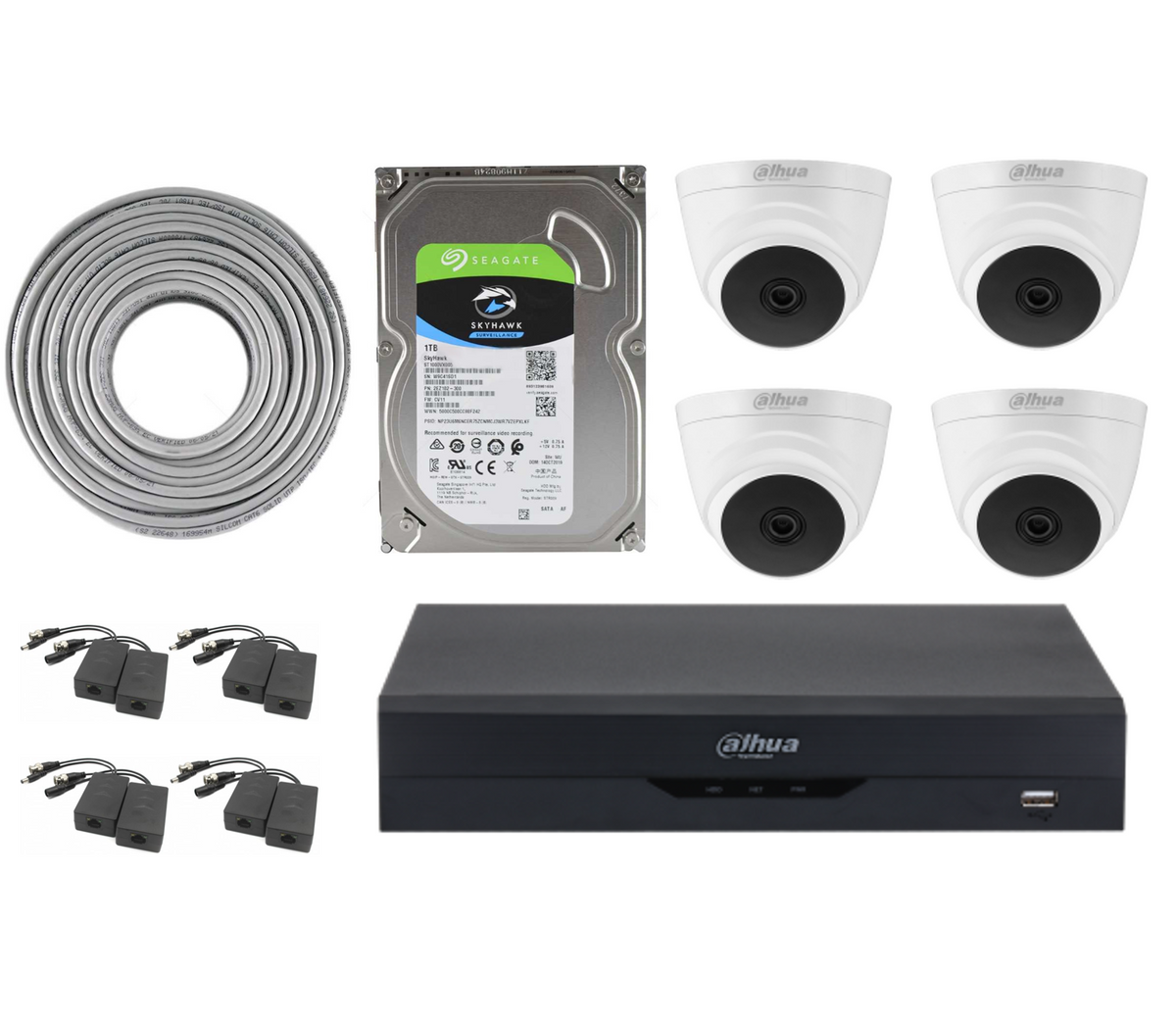 Dahua 4Ch XVR5 Kit with 4xEyeball Dome Cameras