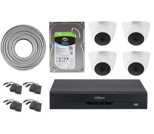 Dahua 4Ch XVR5 Kit with 4xEyeball Dome Cameras