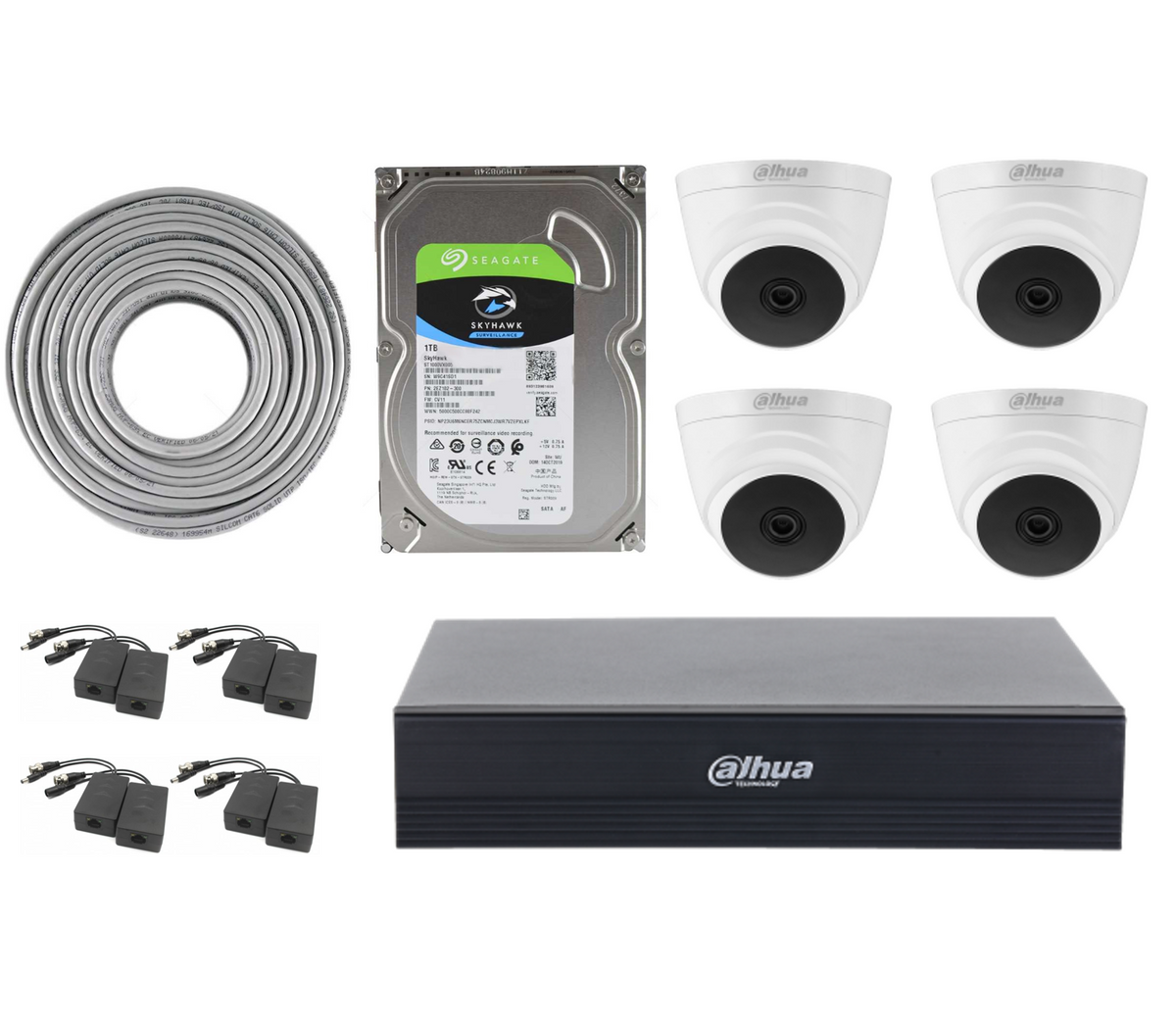 Dahua 4Ch XVR Kit with 4xEyeball Dome Cameras