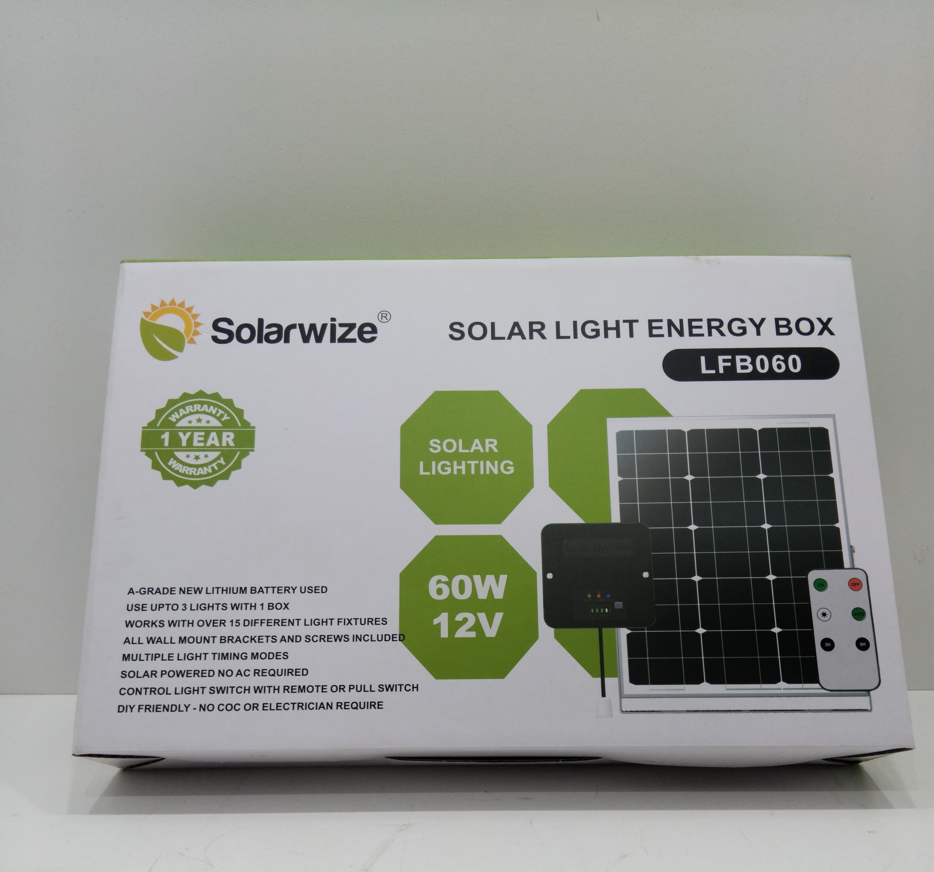 Solarwize 60W 12V Solar Light Energy Box with Panel – SecureRite