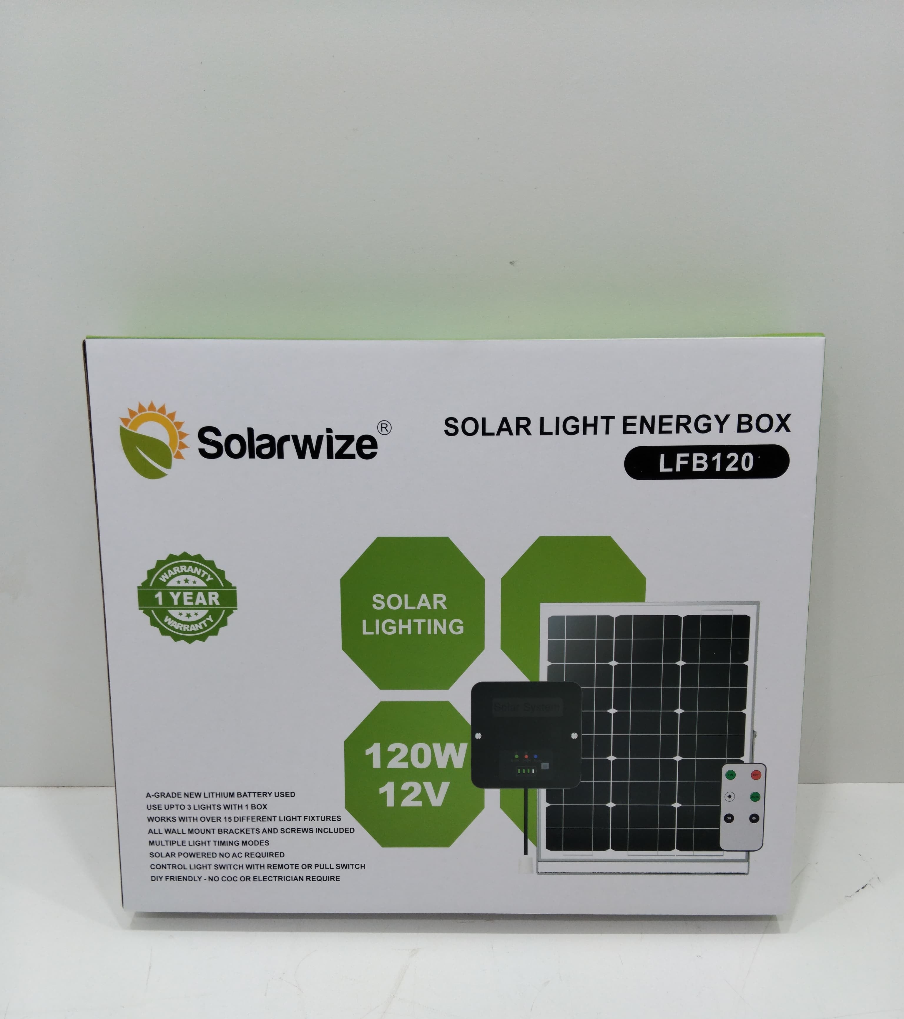 Solarwize 120W 12V Solar Light Energy Box with Panel – SecureRite