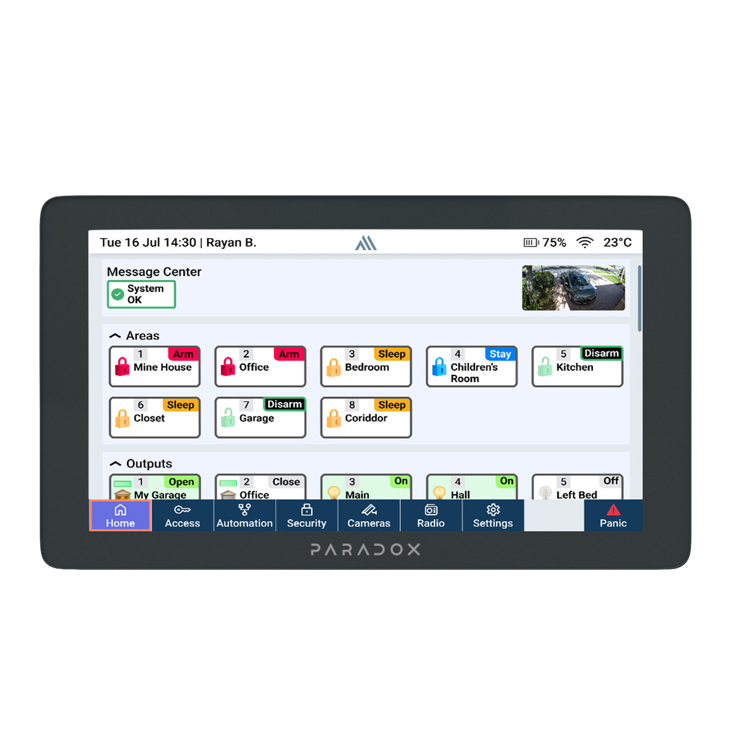 Paradox K70M 7" Touchscreen Keypad Grey - PA6862G