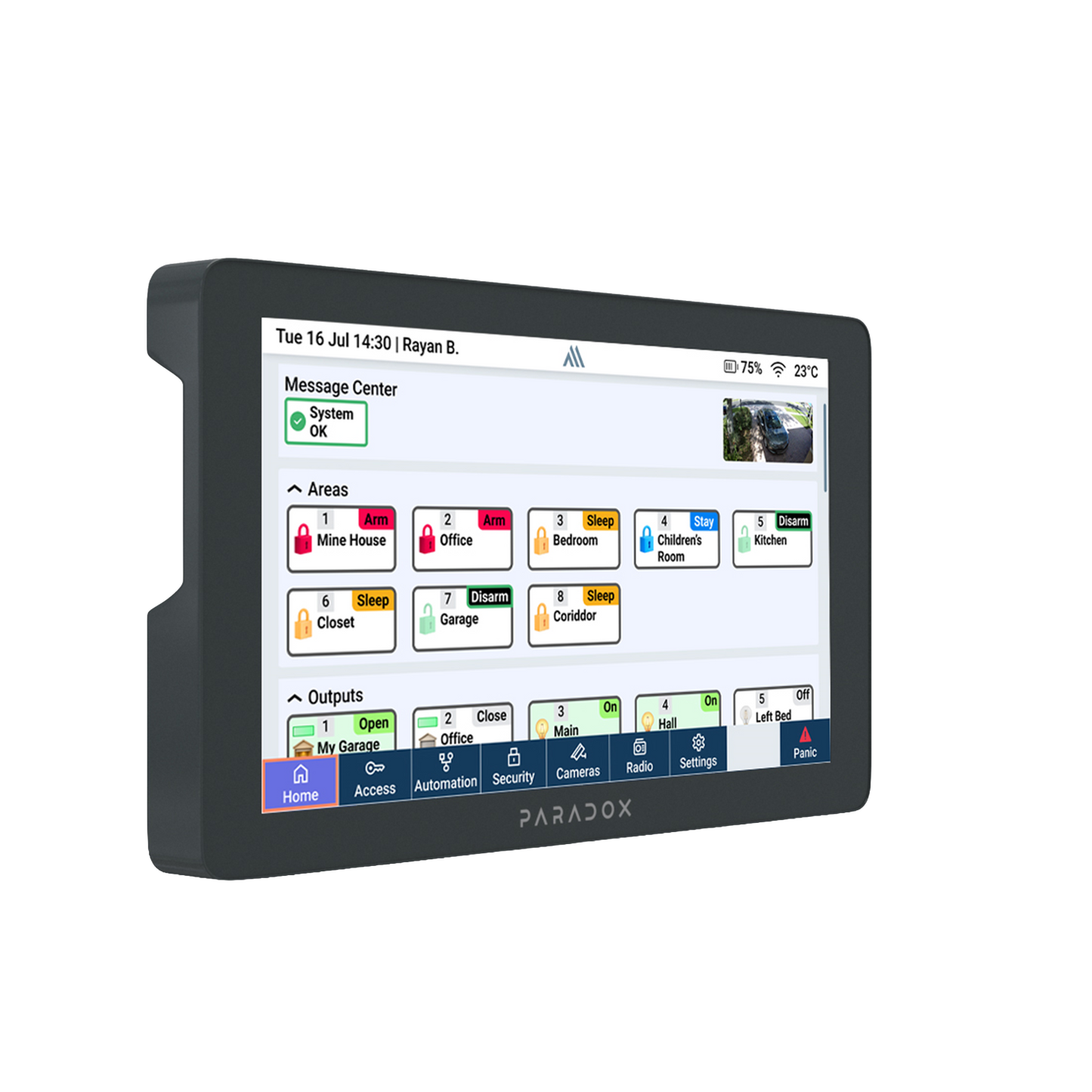 Paradox K70M 7" Touchscreen Keypad Grey - PA6862G