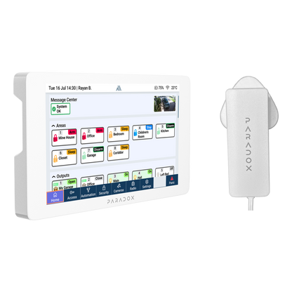 Paradox K70M 7" Touchscreen Keypad with PA12V/1A Power Supply - PA6862P