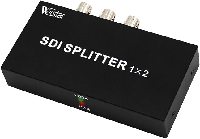 Wiistar SDI Splitter 1x2 Supports SD-SDI, HD-SDI, 3G-SDI Support SDI Splitter 1 in 2 Out Full HD 1080P for Camera Monitor SDI Devices