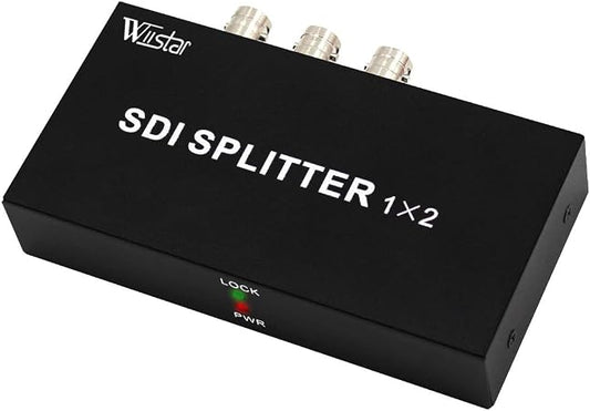 Wiistar SDI Splitter 1-In 2-Out Supports SD-SDI, HD-SDI, 3G-SDI Support SDI Splitter Full HD 1080P for Camera Monitor SDI Devices