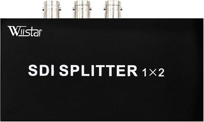 Wiistar SDI Splitter 1x2 Supports SD-SDI, HD-SDI, 3G-SDI Support SDI Splitter 1 in 2 Out Full HD 1080P for Camera Monitor SDI Devices
