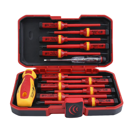 Insulated Screwdrivers Set Electric Screwdriver With Tester Pen Torx Phillips Screw Driver Bit Electrician Repair Hand Tool Kit