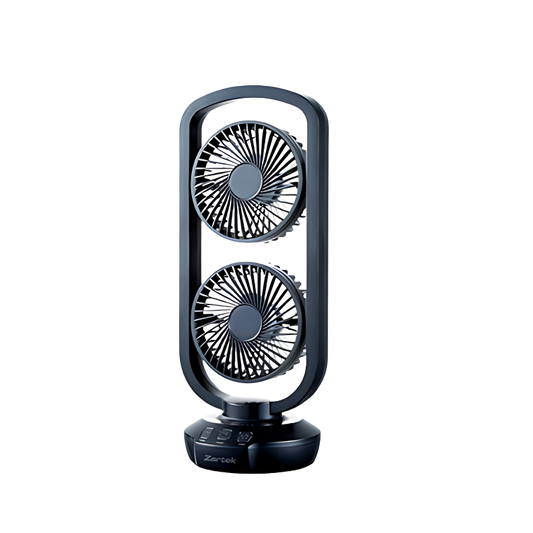 Black portable fan on a white background