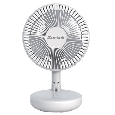 Zartek ZA-160-White USB Rechargeable Rotating Fan