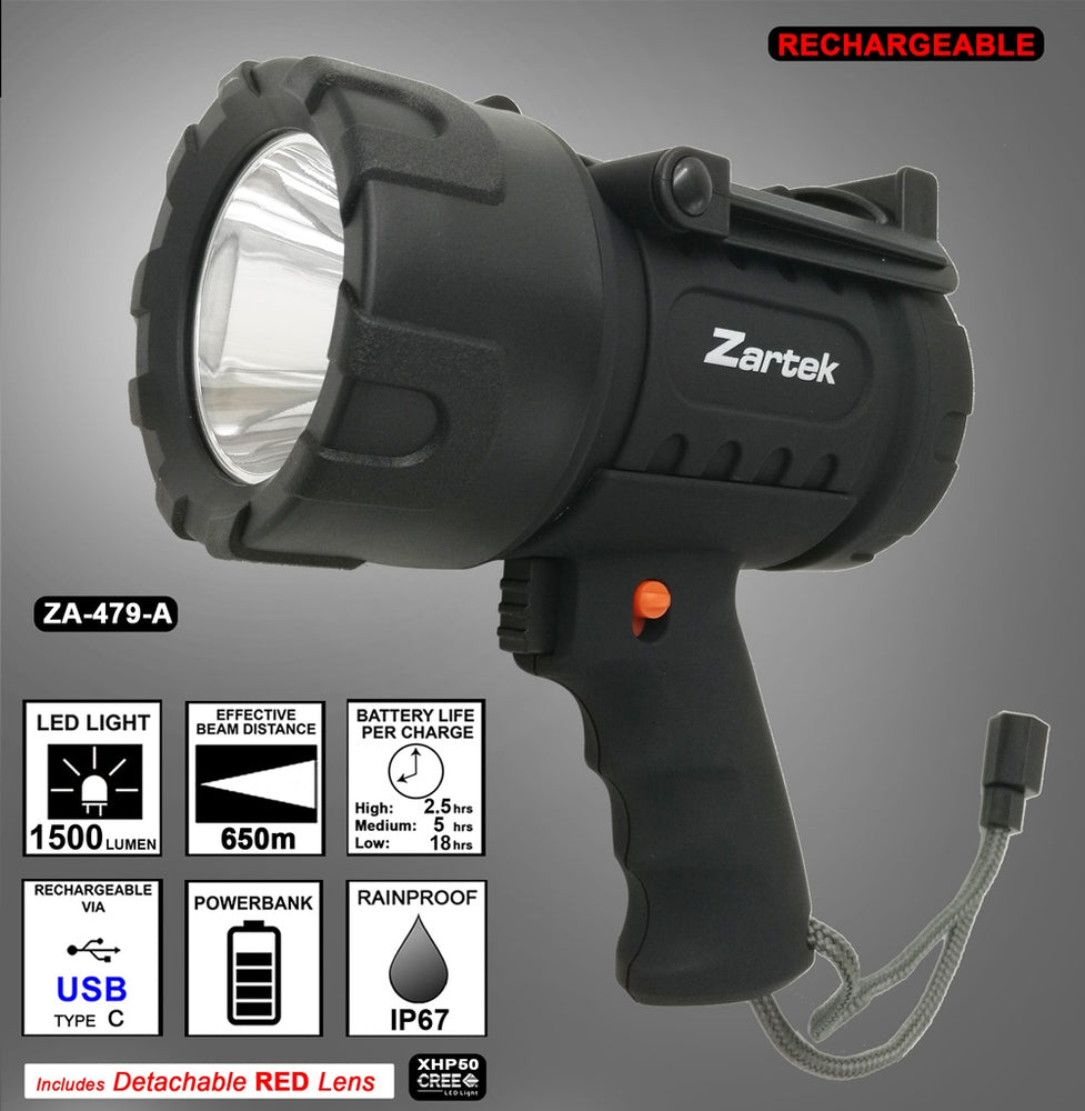 Zartek ZA-479-A Spotlight Rechargeable via USB