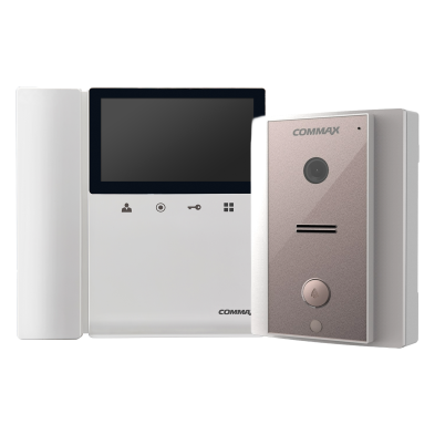 Commax 4.3 Touch Button Colour Video LED Intercom Kit - CDV-43K WHITE & DRC-4LN (ROSE)