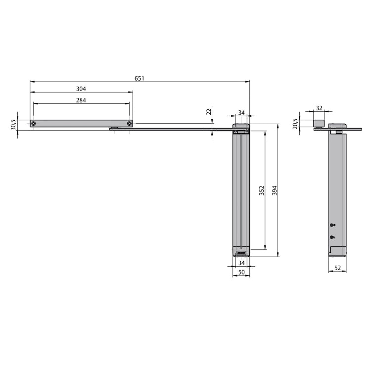 ASSA ABLOY DC630G-L Cam-Motion Vertical gate Closer Left Hand