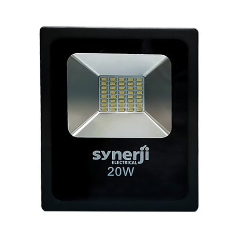 SYNERJI 20W Cool-White Slim LED Floodlight