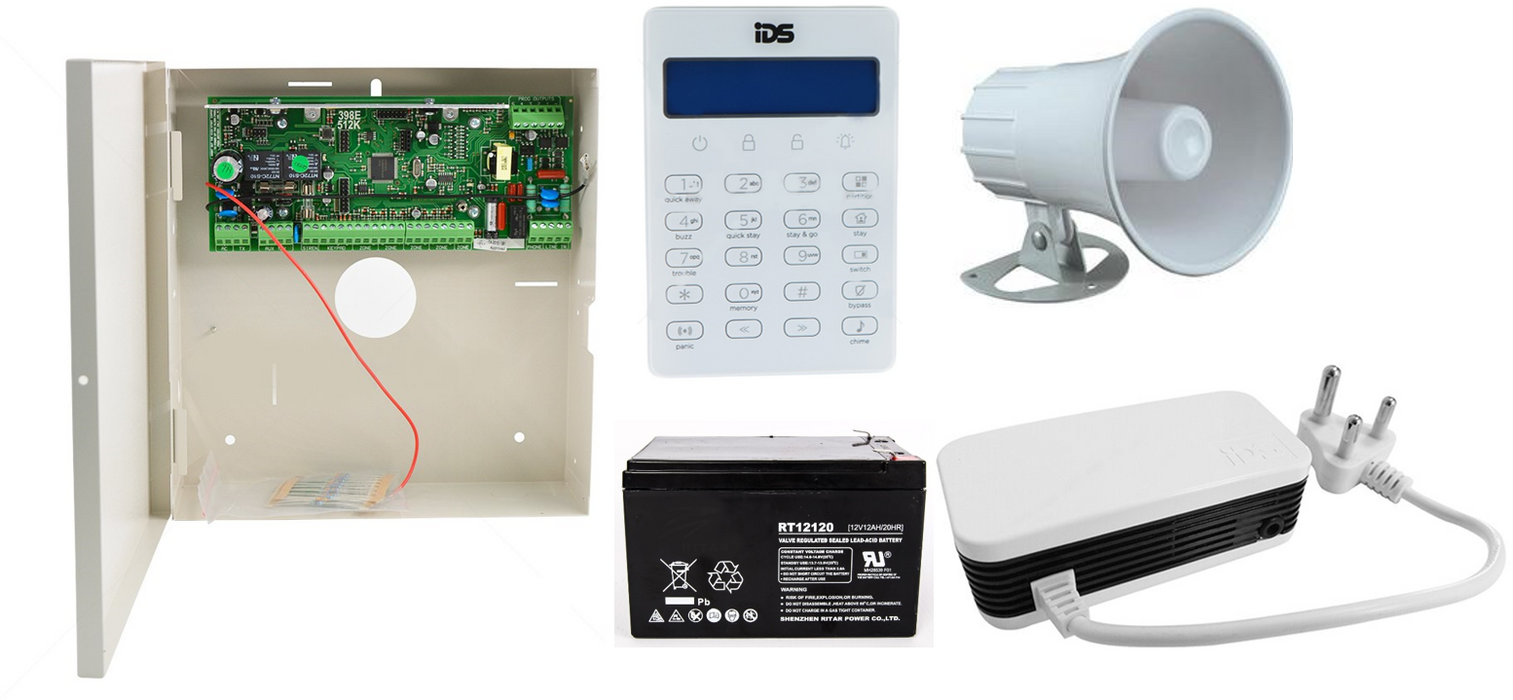 IDS X64 Home Security Alarm Kit Including Curve LCD Keypad — SecureRite