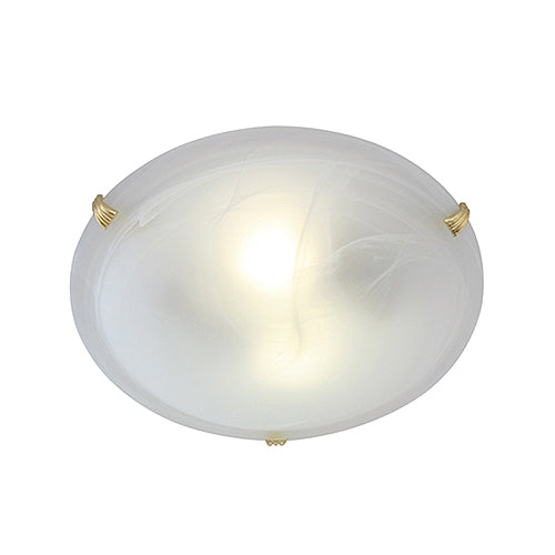 Eurolux C48PB Alabaster Polished Brass Ceiling Light