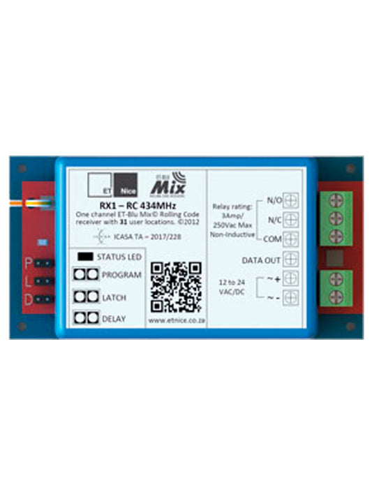 ET 1 Channel 434MHz Code Hopping Receiver