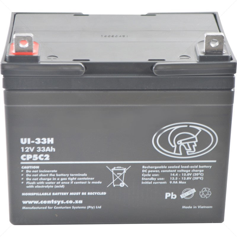 Centurion 12V 33Ah Sealed Lead Acid Battery – SecureRite