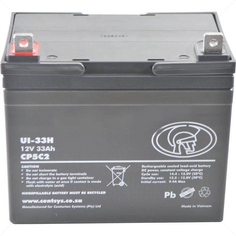 Centurion 12V 33Ah Sealed Lead Acid Battery — SecureRite