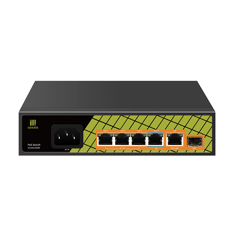 Genata 4 Port Gigabit PoE + 1 Gb TP + 1 Gb SFP Uplink Switch