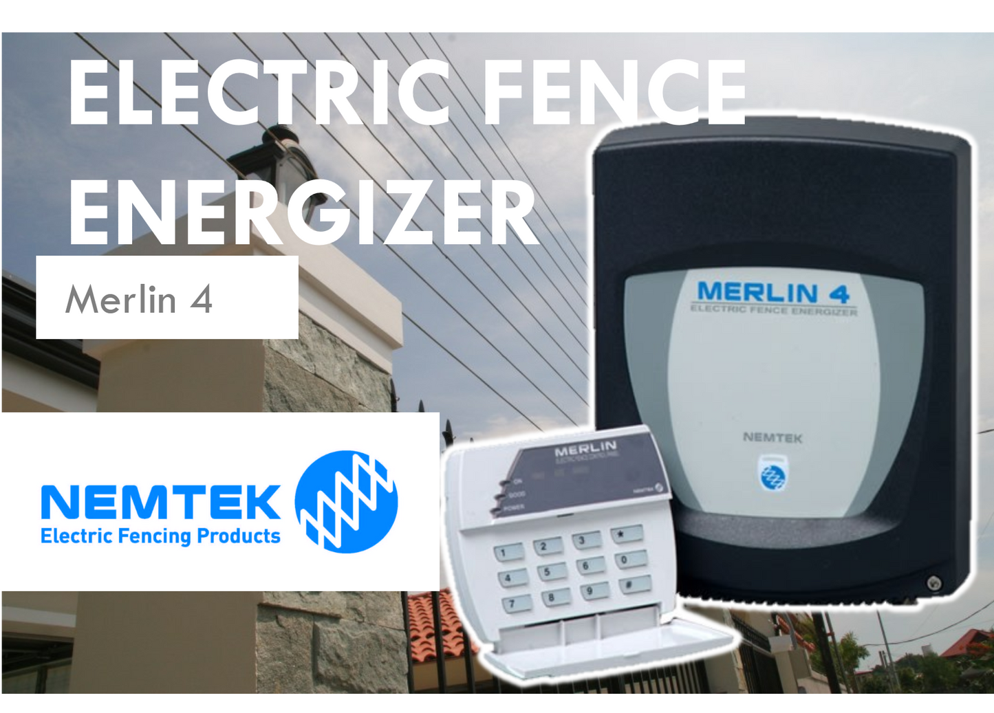 Nemtek Merlin 4 Electric Fence Energizer with Keypad